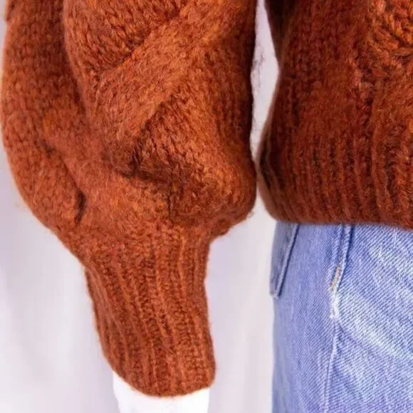NEW Madewell Somervell Modern Cable Turtleneck Sweater,‎ size XXS